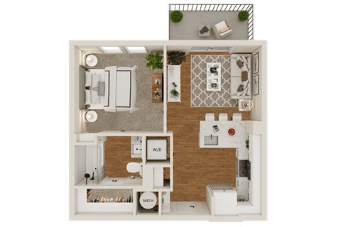 A1 Floor Plan at Lenox Grand, Texas, 78727